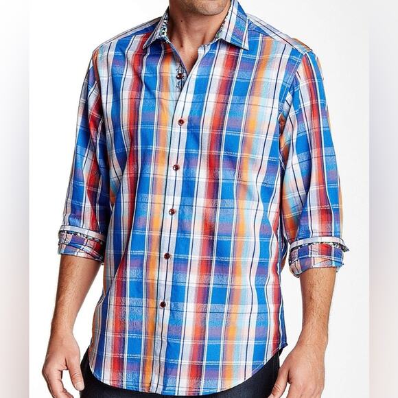 Robert Graham Alaska woven check print Casual Button Down Shirt XXL - Picture 1 of 15